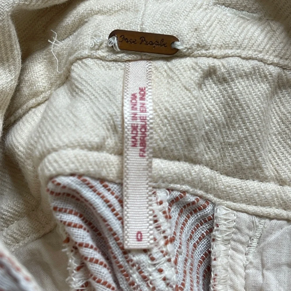 Free People Rumors Yarn Dye In Neutral Dusty Rose & Cream Size 0 Harem Pants